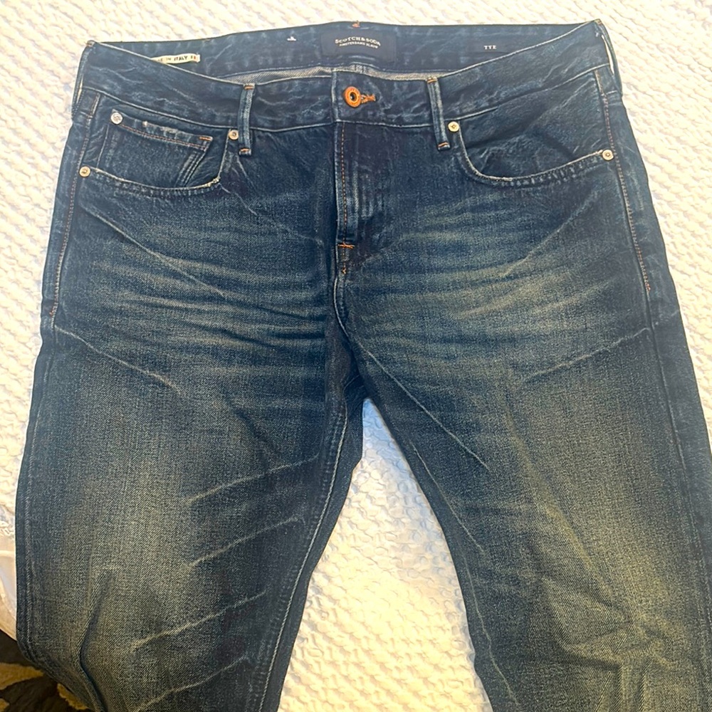 Men's Scotch & Soda Tye Dark Acid Wash Jeans 33x32